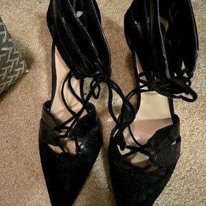 Zara Black Lace Up Heels